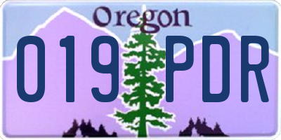 OR license plate 019PDR