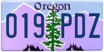 OR license plate 019PDZ