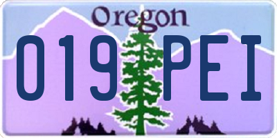 OR license plate 019PEI
