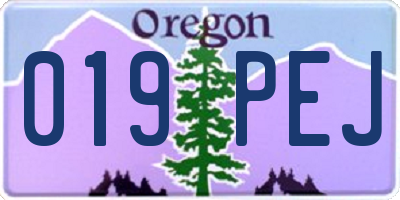 OR license plate 019PEJ