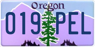 OR license plate 019PEL