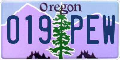 OR license plate 019PEW