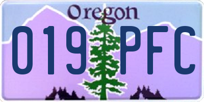 OR license plate 019PFC