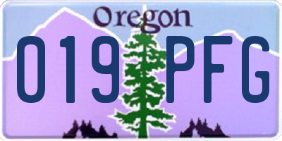 OR license plate 019PFG