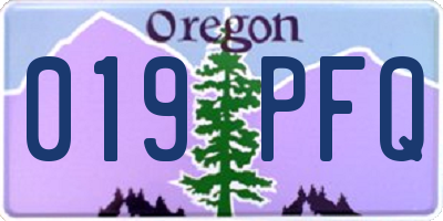 OR license plate 019PFQ