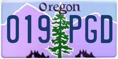 OR license plate 019PGD
