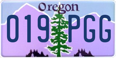 OR license plate 019PGG