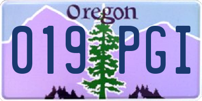 OR license plate 019PGI