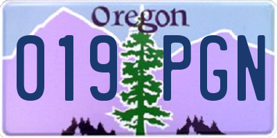 OR license plate 019PGN