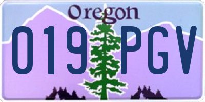 OR license plate 019PGV