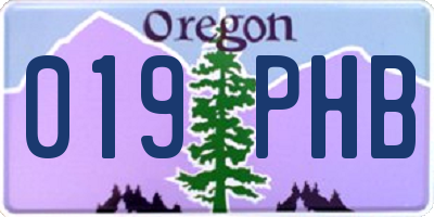 OR license plate 019PHB