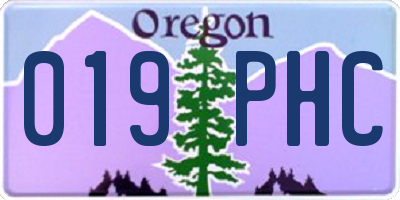 OR license plate 019PHC