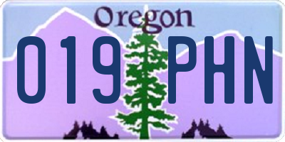 OR license plate 019PHN