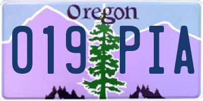 OR license plate 019PIA