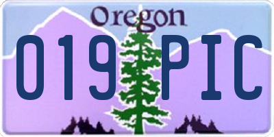 OR license plate 019PIC