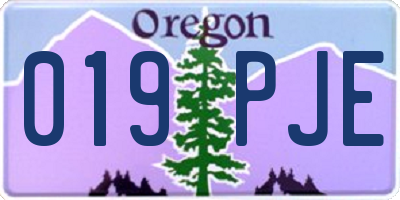 OR license plate 019PJE