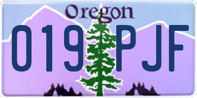OR license plate 019PJF