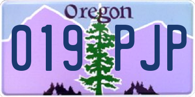 OR license plate 019PJP
