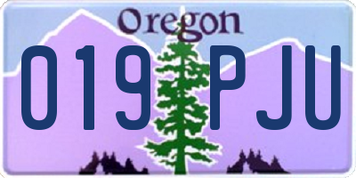 OR license plate 019PJU