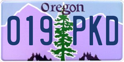 OR license plate 019PKD