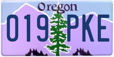 OR license plate 019PKE