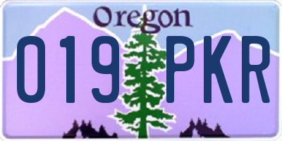 OR license plate 019PKR