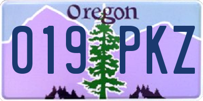 OR license plate 019PKZ