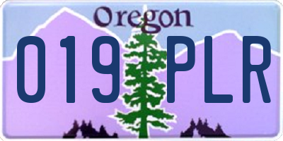 OR license plate 019PLR