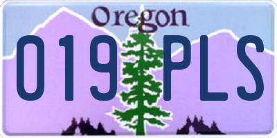 OR license plate 019PLS