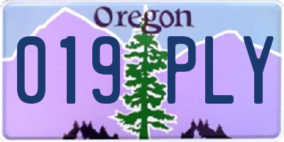 OR license plate 019PLY