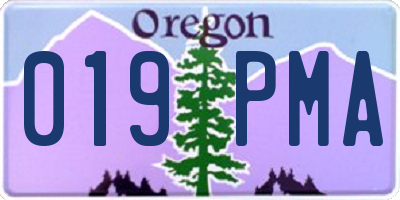 OR license plate 019PMA