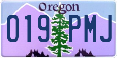 OR license plate 019PMJ