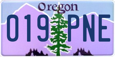 OR license plate 019PNE