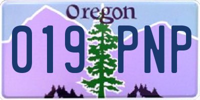 OR license plate 019PNP