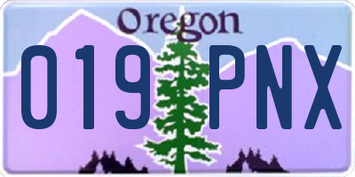 OR license plate 019PNX