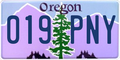 OR license plate 019PNY