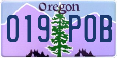 OR license plate 019POB