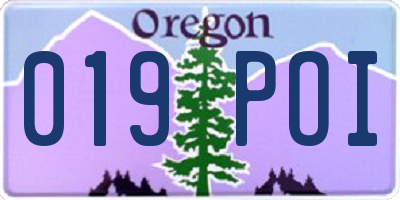OR license plate 019POI