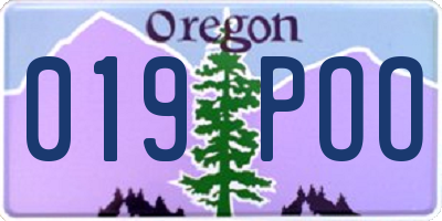 OR license plate 019POO