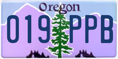 OR license plate 019PPB