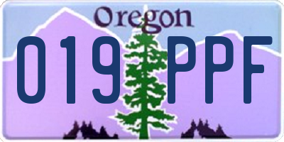 OR license plate 019PPF