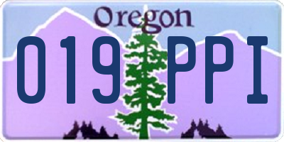 OR license plate 019PPI
