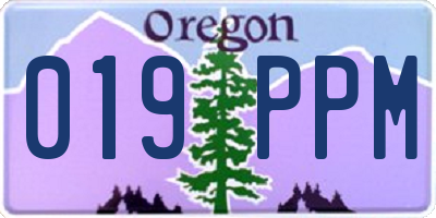 OR license plate 019PPM