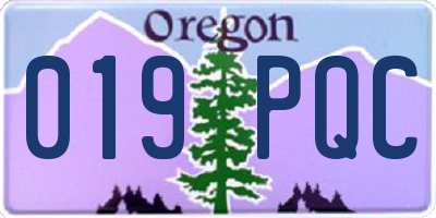 OR license plate 019PQC