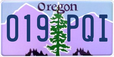 OR license plate 019PQI