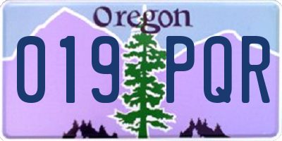 OR license plate 019PQR