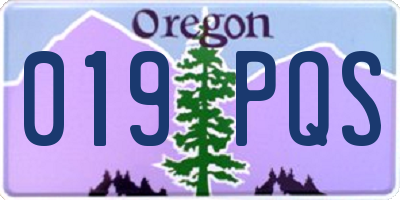 OR license plate 019PQS