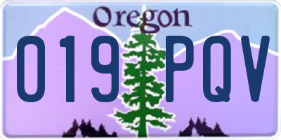OR license plate 019PQV