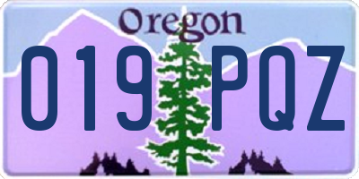OR license plate 019PQZ