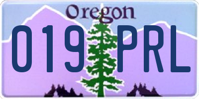 OR license plate 019PRL